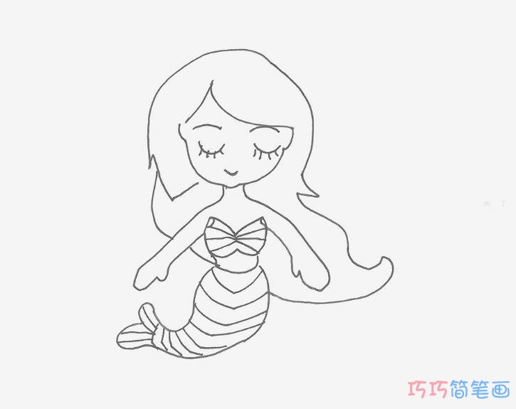 手绘美人鱼怎么画简单又漂亮带步骤涂颜色