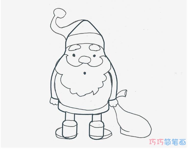 漂亮简笔画教程 色彩小圣诞老人怎么画简单又好看