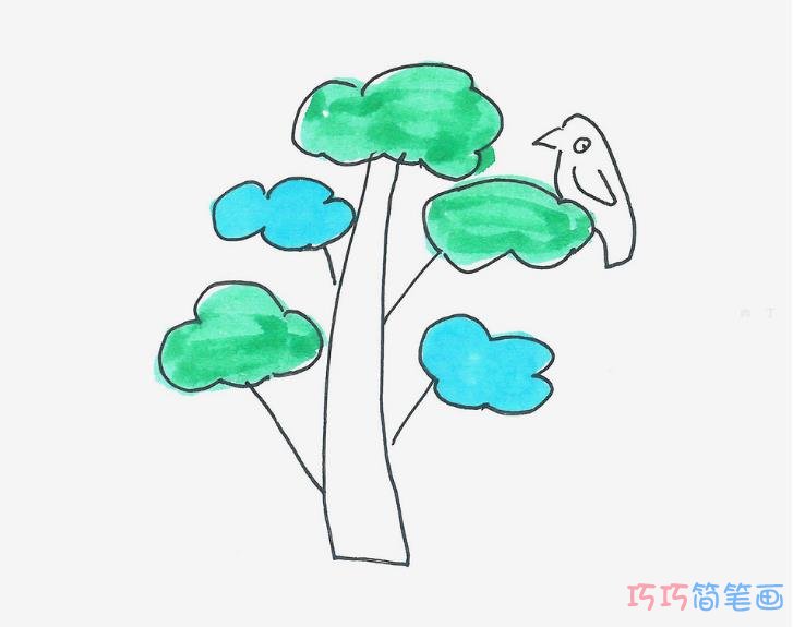 5岁简笔画启蒙教程 小大树怎么画