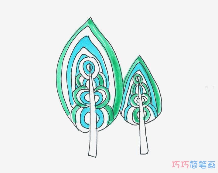 6-9岁简笔画优秀作品 大树的画法图解