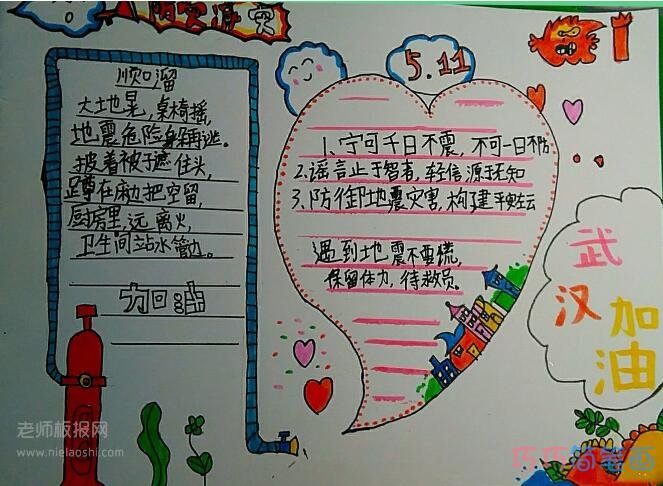 抗震减灾手抄报图片