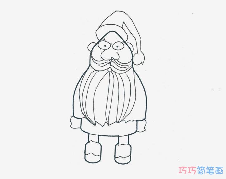 7-8岁简笔画作品 卡通圣诞老人怎么画简单又好看