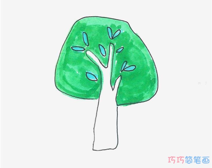 7-9岁儿童画教程 大树怎么画最简单