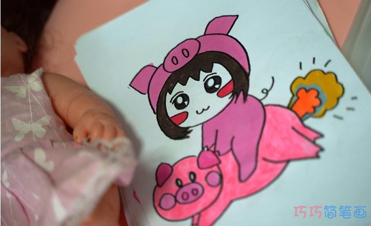 儿童画小女孩画法步骤简单又可爱涂颜色