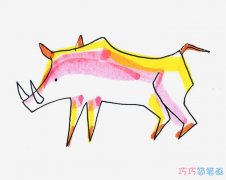野猪怎么画涂颜色 野猪的画法图解步骤