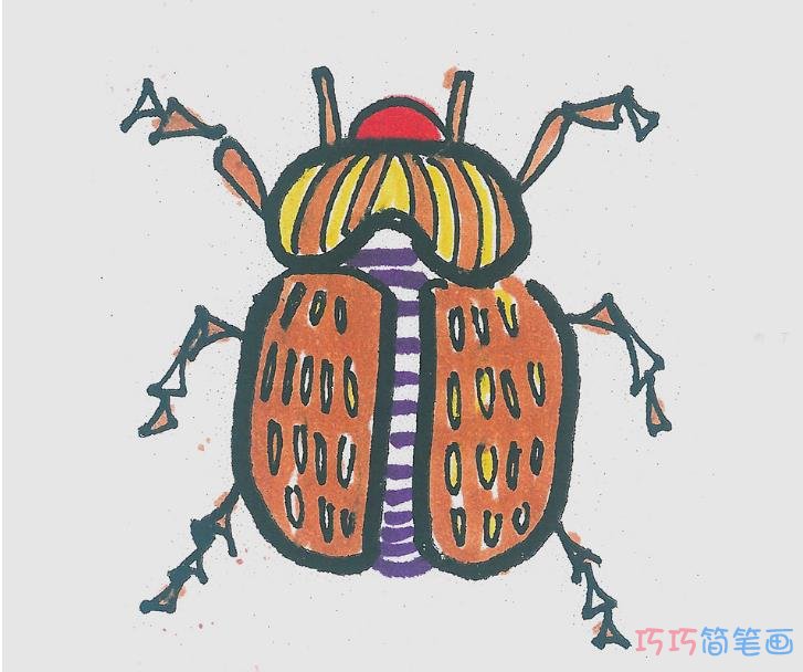 涂色七星瓢虫怎么画 儿童简笔画七星瓢虫步骤
