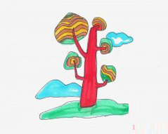 一棵大树怎么画带步骤涂色 大树简笔画图片