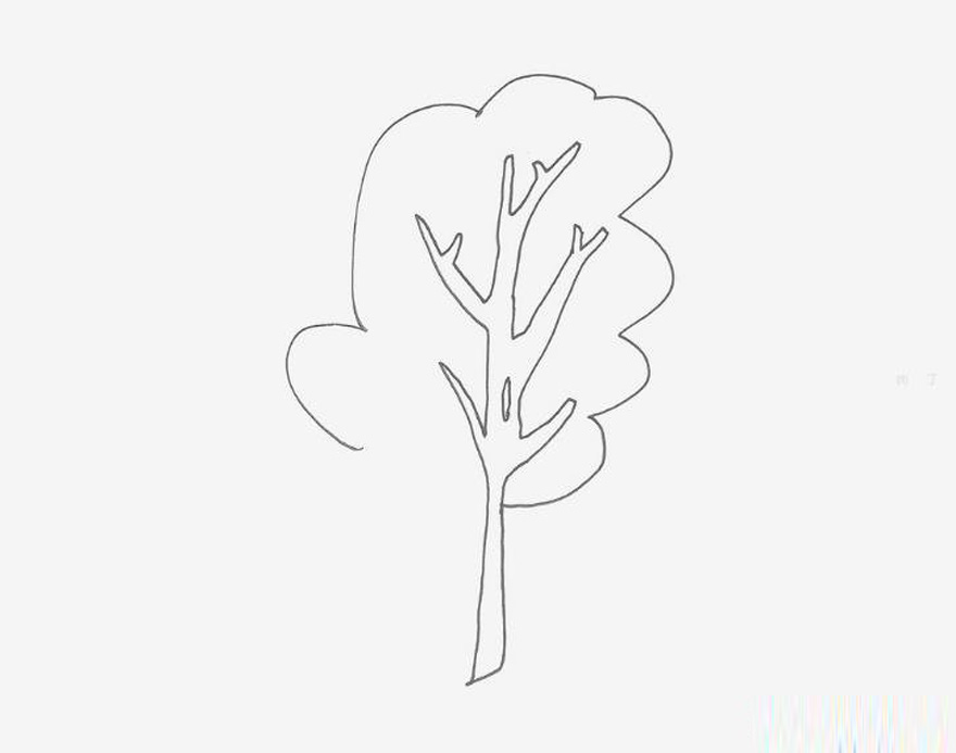 6-9岁简笔画作品 带颜色大树的画法教程