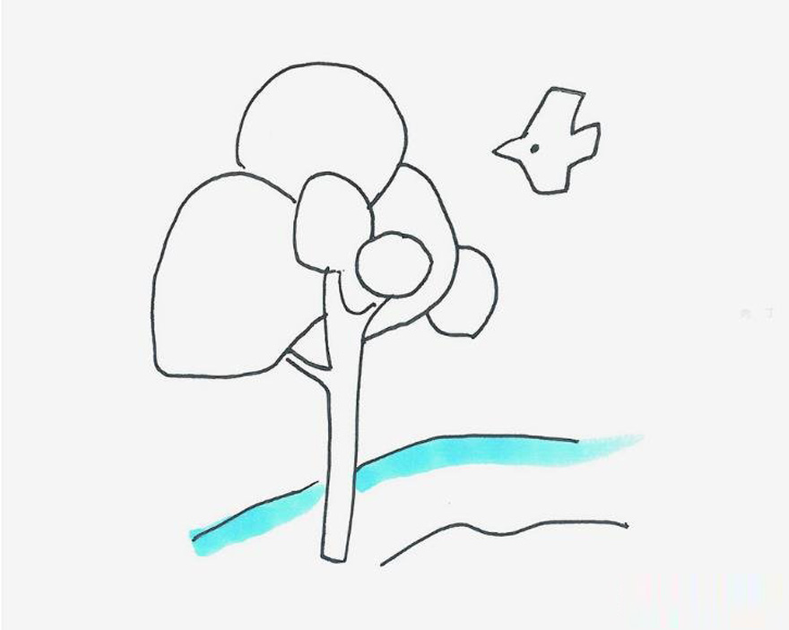 6岁儿童画教程 小大树的画法教程