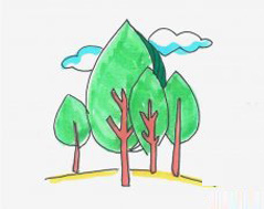 大树儿童简笔画图片 大树怎么画涂颜色简单又漂亮