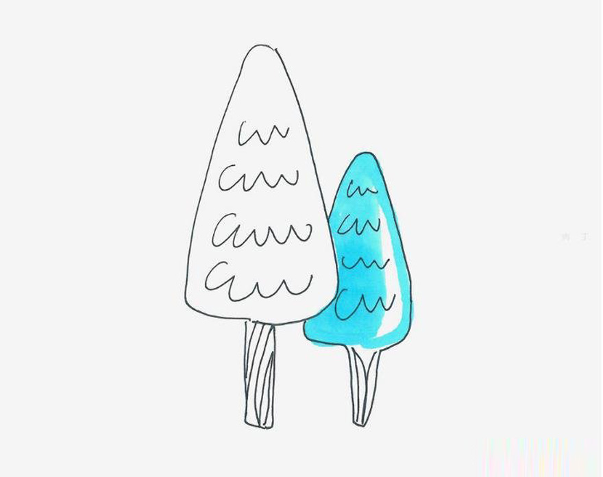 6岁儿童画教程 卡通小大树的画法