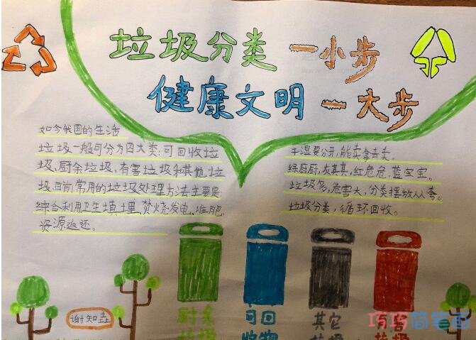 垃圾分类 从我做起手抄报