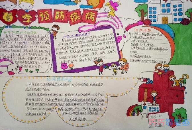 春季预防呼吸道传染疾病手抄报图片