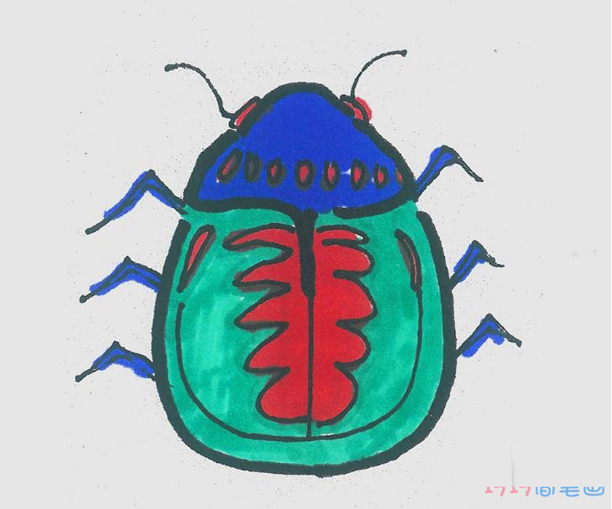 儿童简笔画有颜色瓢虫怎么画 可爱小瓢虫的画法