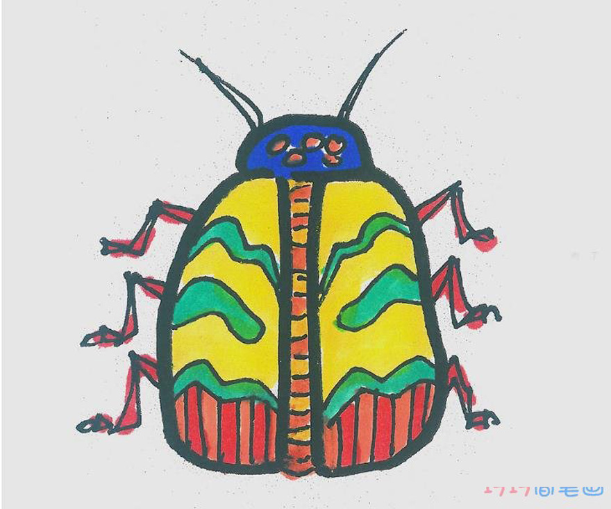 简笔画七星瓢虫怎么画涂色 瓢虫的画法步骤图解