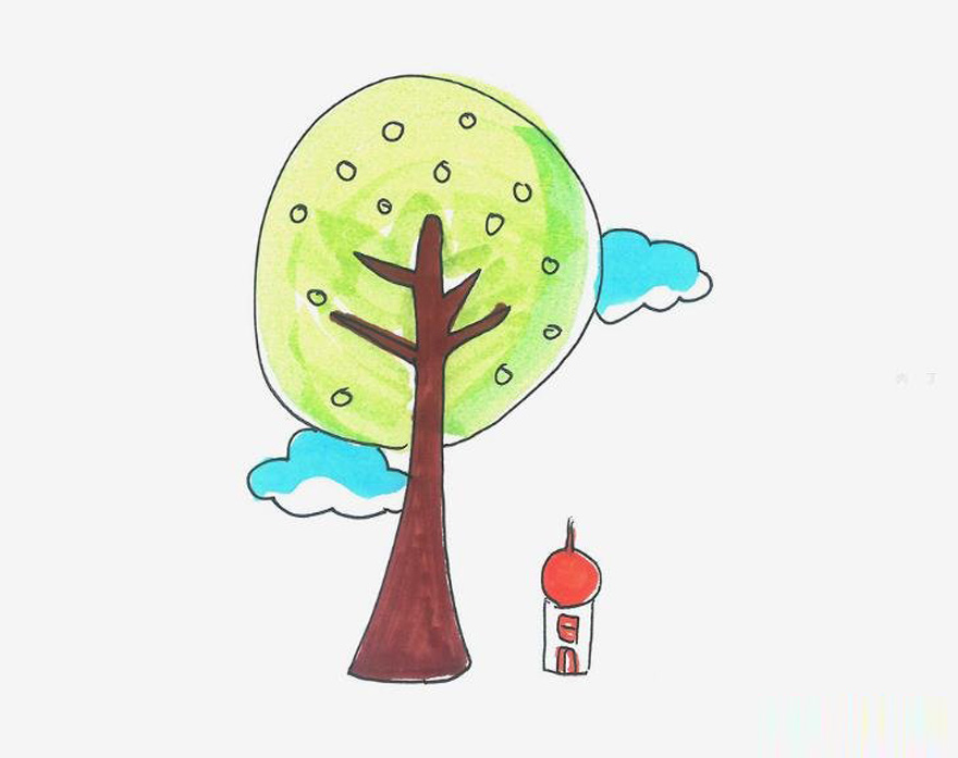 幼儿简笔画大树怎么画 涂色大树的画法教程手绘
