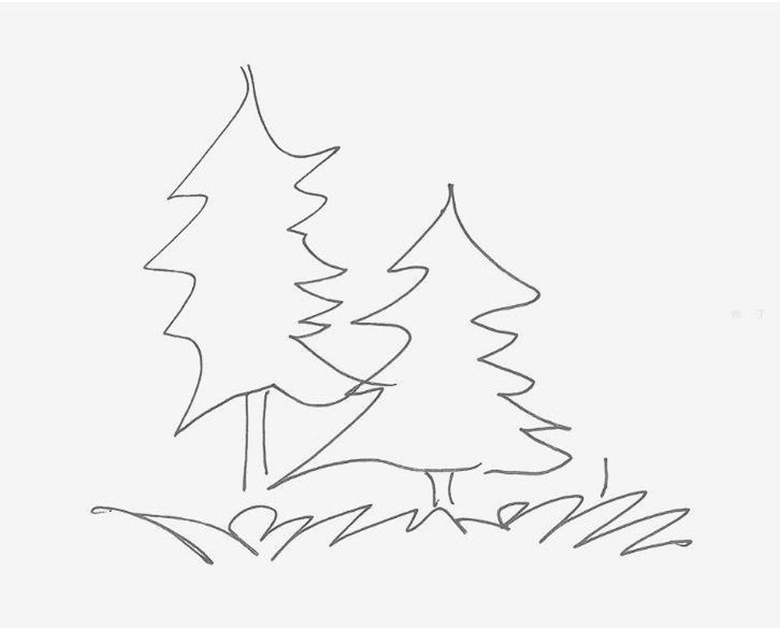 7-8岁简笔画启蒙教程 有颜色大树的画法图解教程