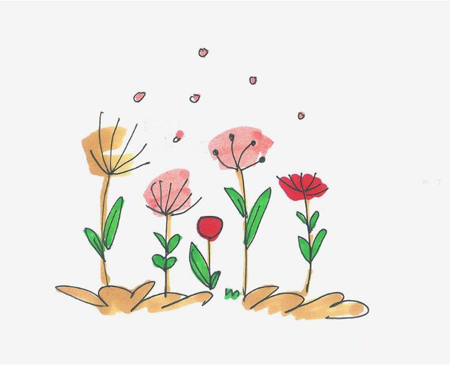 手绘罂粟花的画法简笔画教程涂色简单又漂亮