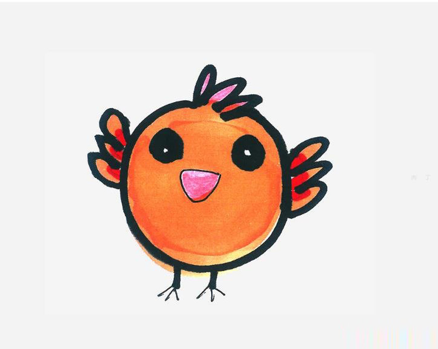 卡通小鸡简笔画怎么画涂颜色简单又可爱带步骤
