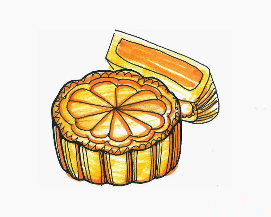 儿童画中秋月饼简笔画步骤图片 中秋月饼是怎么画的