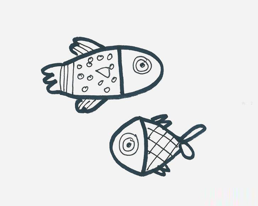 可爱小鱼简笔画画法图片步骤