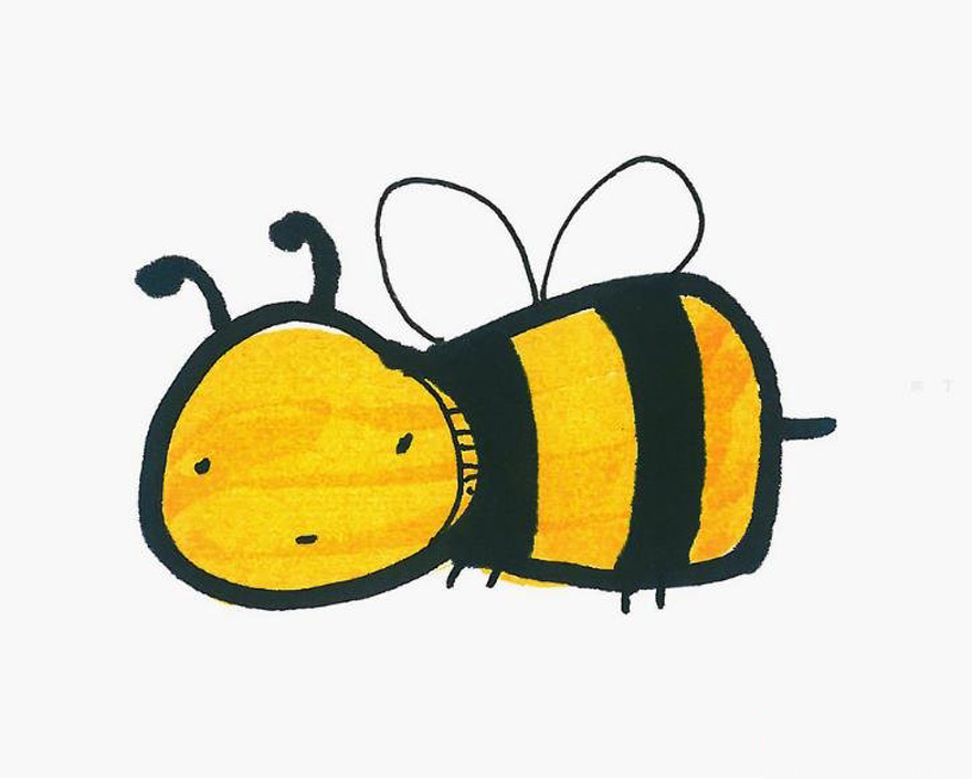蜜蜂怎么画带步骤涂色简单又漂亮