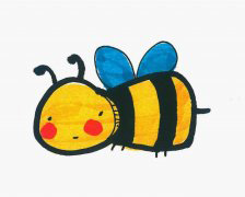 小蜜蜂简笔画怎么画带步骤涂色简单又漂亮