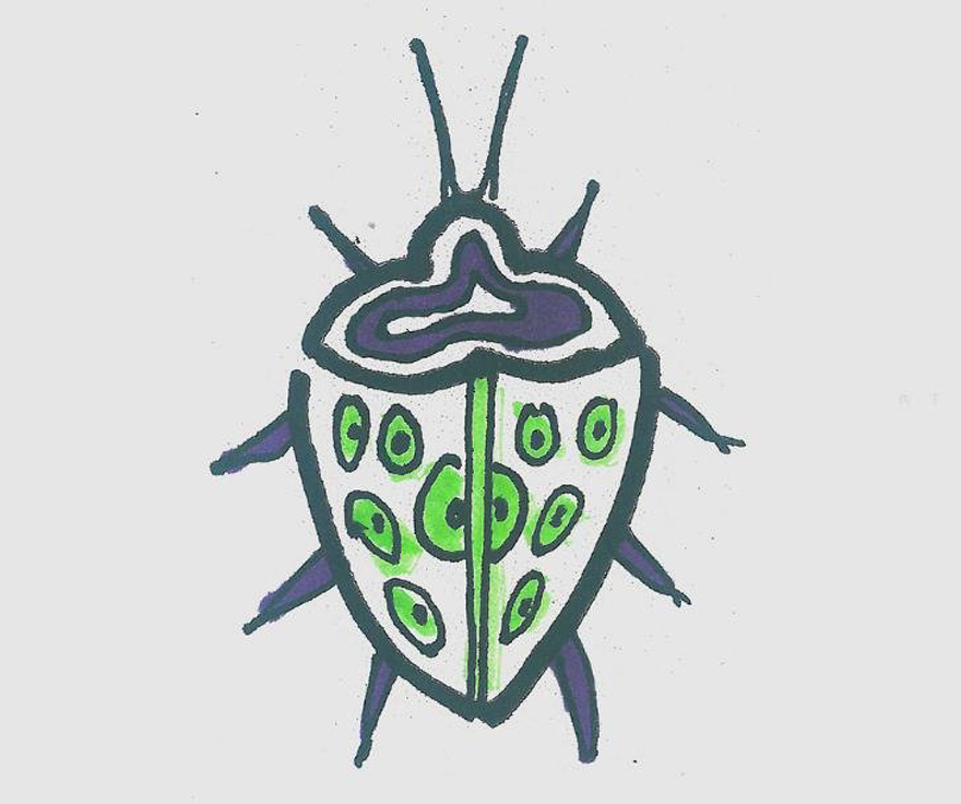 小甲虫的画法步骤填色 小甲虫简笔画好看图片