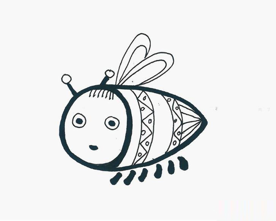 小蜜蜂怎么画好看涂色 小蜜蜂简笔画步骤图解