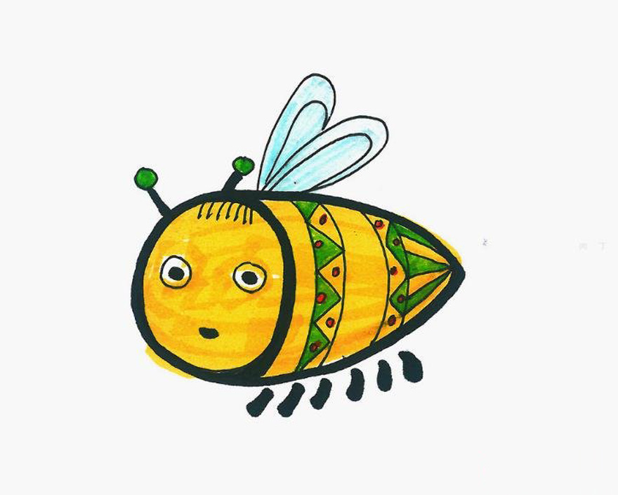 小蜜蜂怎么画好看涂色 小蜜蜂简笔画步骤图解