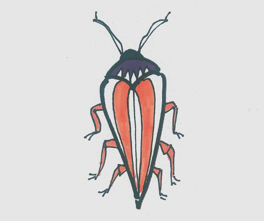 小甲虫怎么画漂可爱涂色 小甲虫简笔画步骤图解