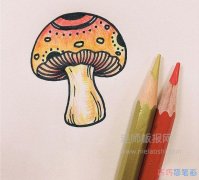 蘑菇怎么画好看涂色 蘑菇简笔画步骤图解