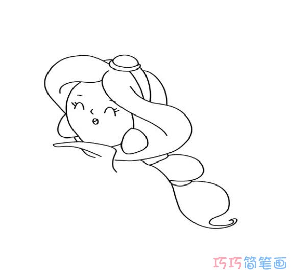 小女孩的画法步骤填色 小女孩漂亮简笔画图片