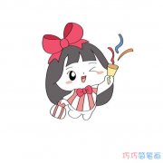 小女孩怎么画带步骤涂色简单又好看