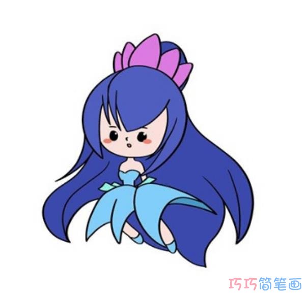 小女孩的画法步骤填色 小女孩简笔漂亮画图片