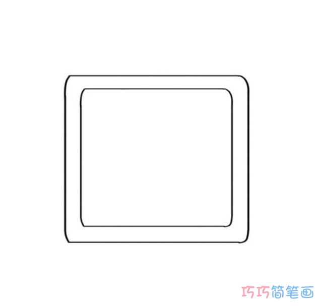 电视机怎么画带步骤涂色简单又漂亮