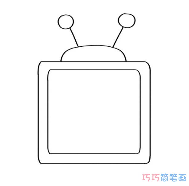 电视机怎么画带步骤涂色简单又漂亮