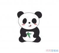 大熊猫的画法步骤填色 熊猫简笔画图片