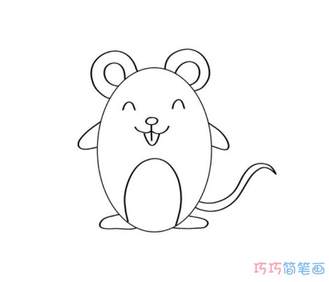 一步一步绘画小老鼠简笔画填色简单又可爱
