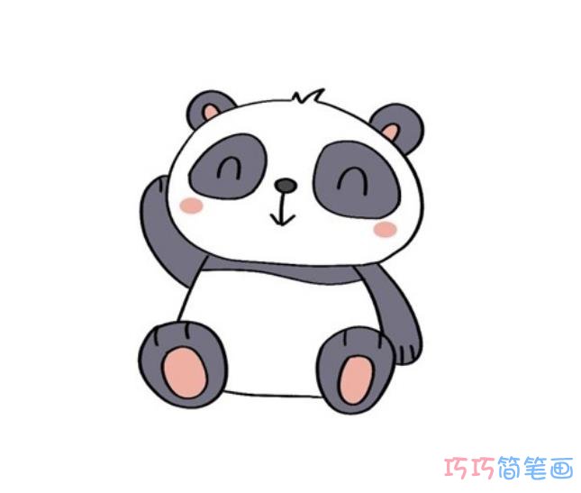 熊猫的画法步骤填色 熊猫简笔画可爱图片