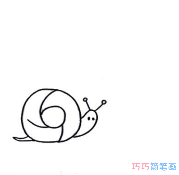 蜗牛怎么画带步骤涂色简单又漂亮