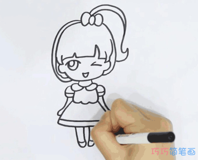 小女孩的画法带步骤漂亮又好看涂颜色