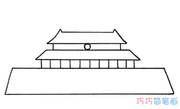北京天安门简笔画怎么画简单又漂亮涂色带步骤
