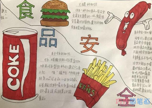 关于食品安全手抄报模板设计图简单又漂亮三年级