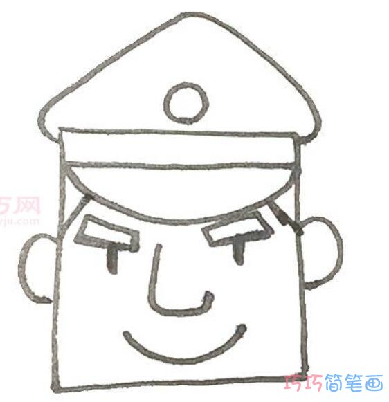 警察简笔画带颜色  警察怎么画简单又好看带步骤